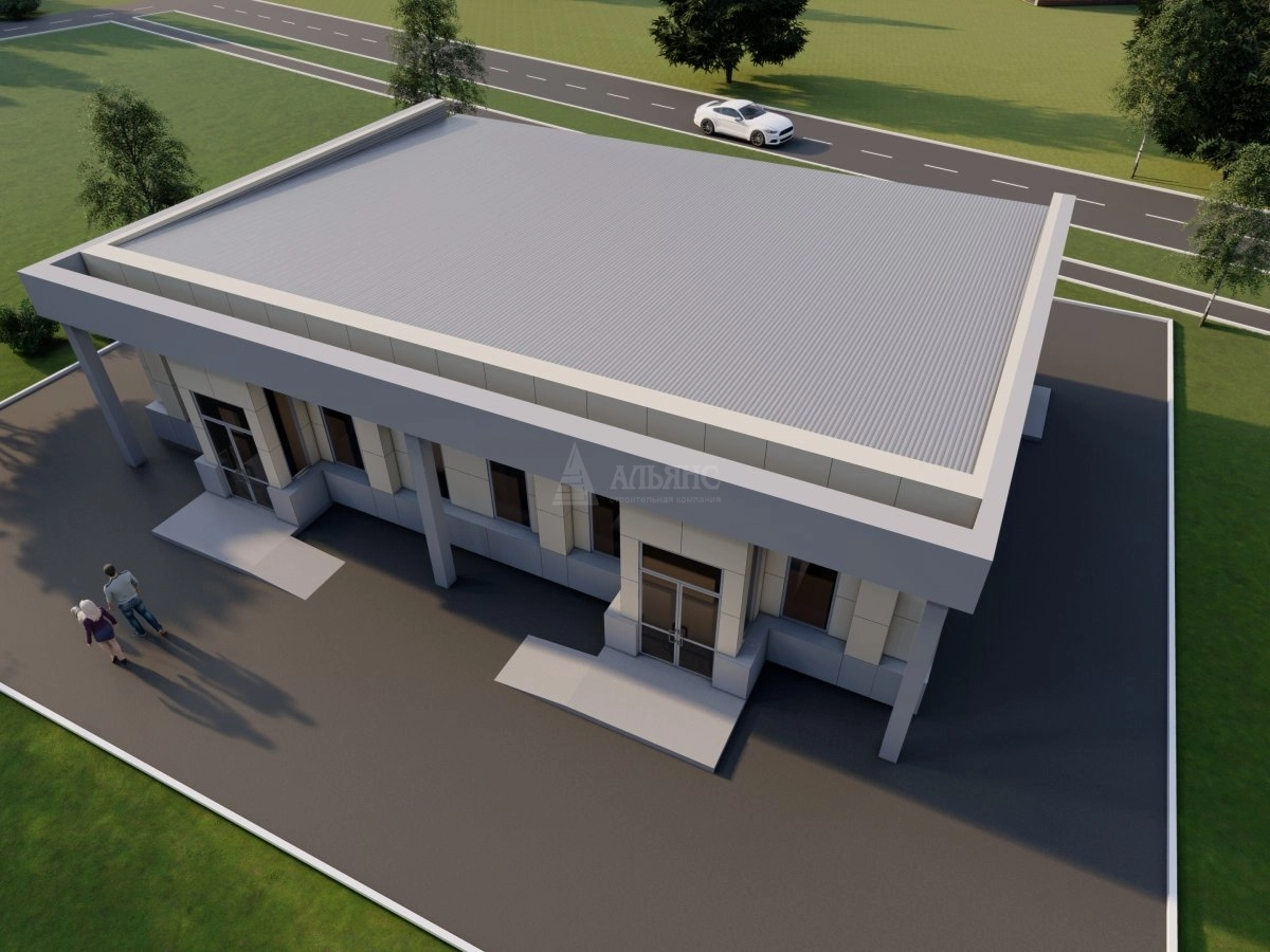 3D визуализация Торговый павильон из сэндвич-панелей - фото 5