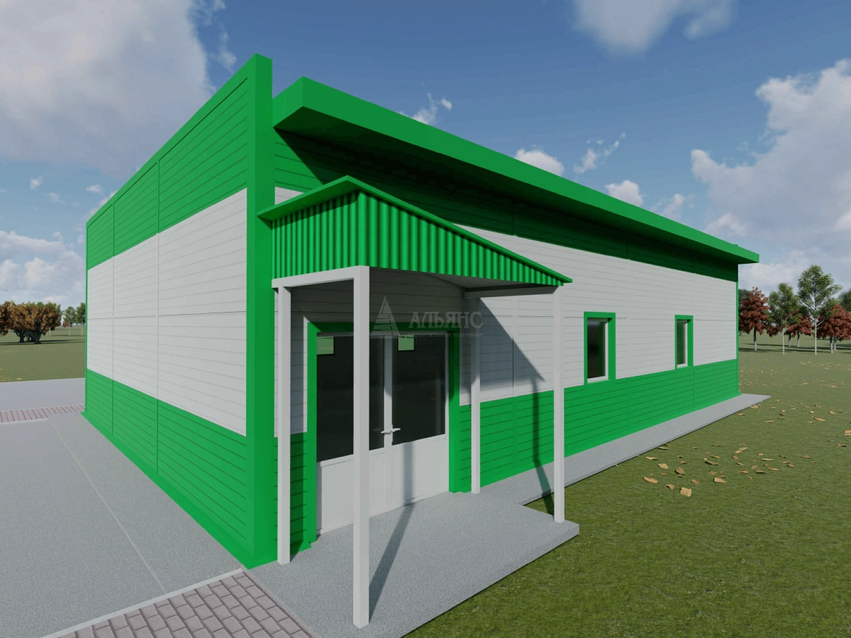 3D визуализация Контрольно-пропускной пункт из сэндвич-панелей - фото 3